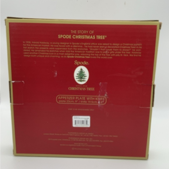 NIB Spode Christmas Tree Appetizer Plate and Knife - Picture 6 of 9